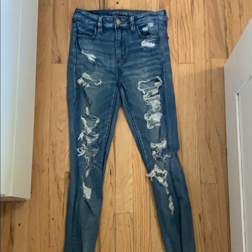 ripped blue jeans